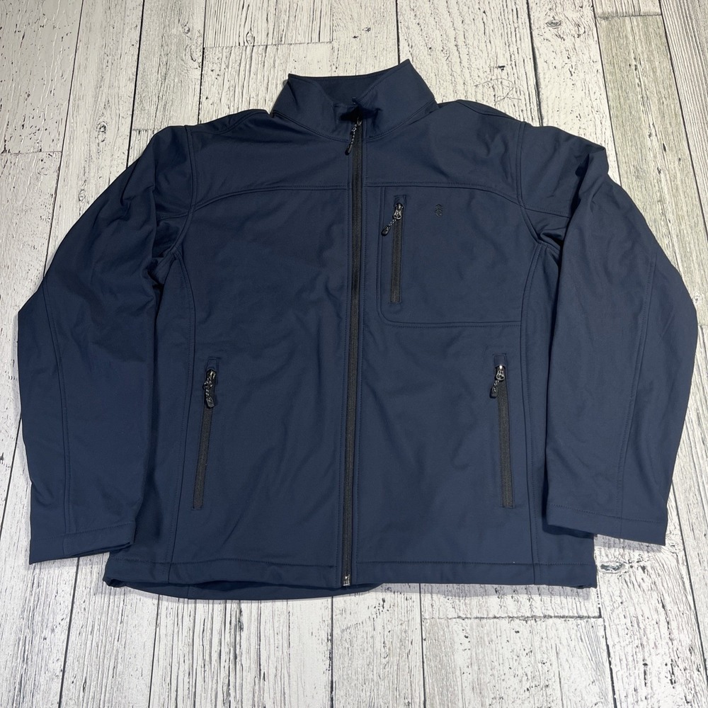 Free Country Mens Super Softshell Jacket Dark Navy Blue Large NWT Packable